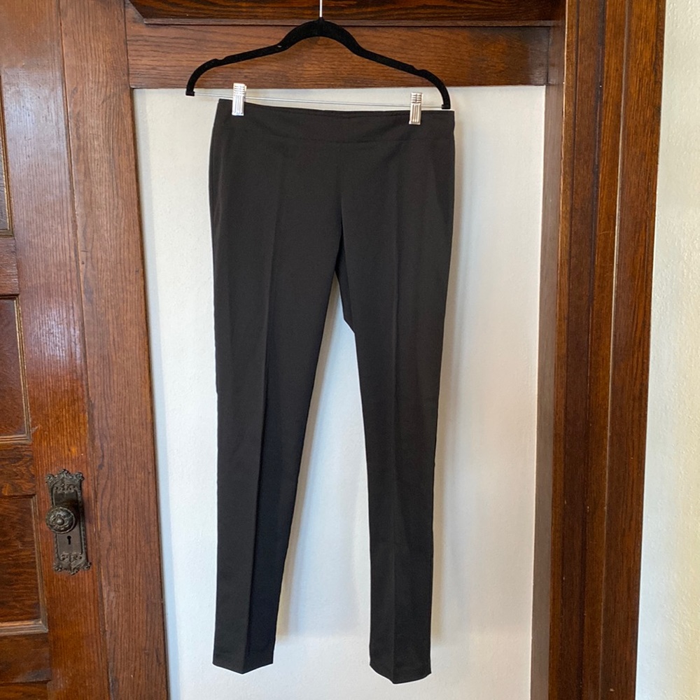 Ecru Dress Pant, Satin -type finish, Tapered Ankle, Low/Mid-Rise